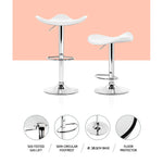 Artiss 4x Bar Stools Leather Gas Lift Chair White - Furniture > Bar Stools & Chairs