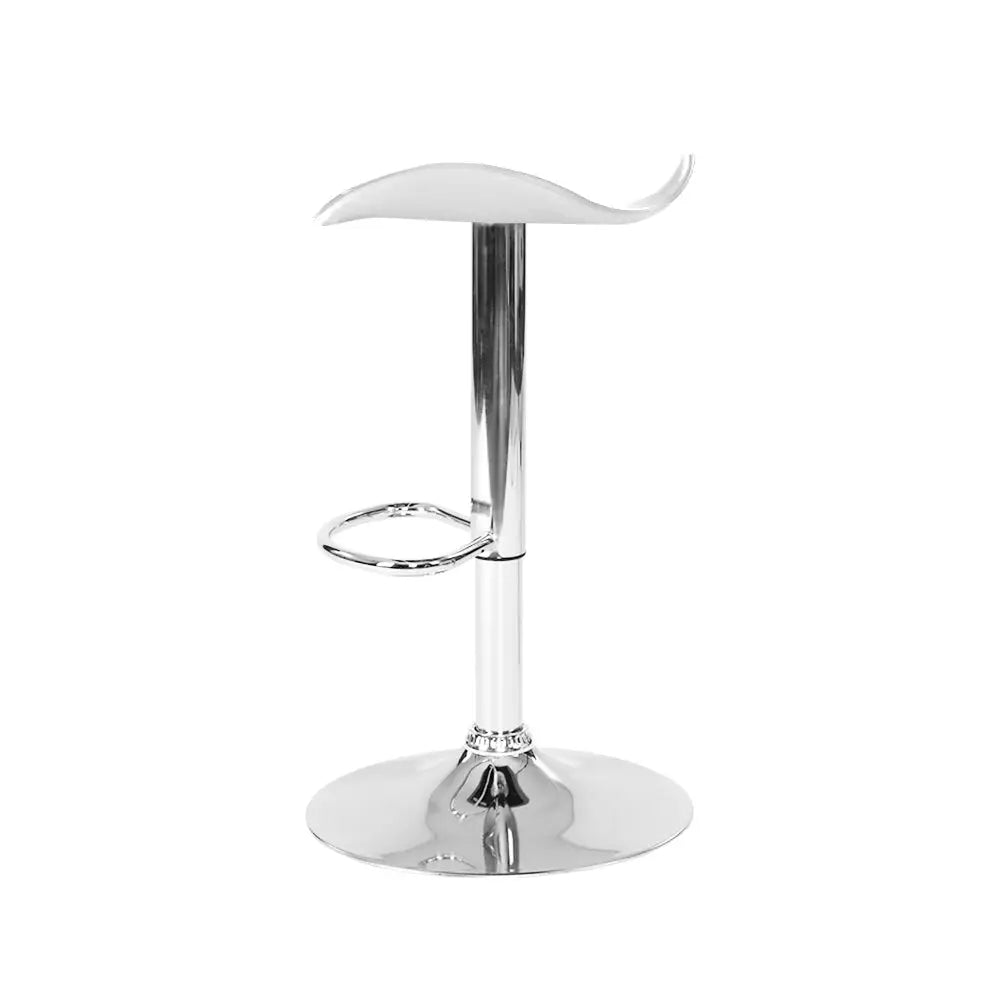 Artiss 4x Bar Stools Leather Gas Lift Chair White - Furniture > Bar Stools & Chairs
