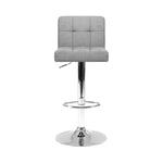 Artiss 4x Bar Stools Leather Gas Lift Grey - Furniture > Bar Stools & Chairs