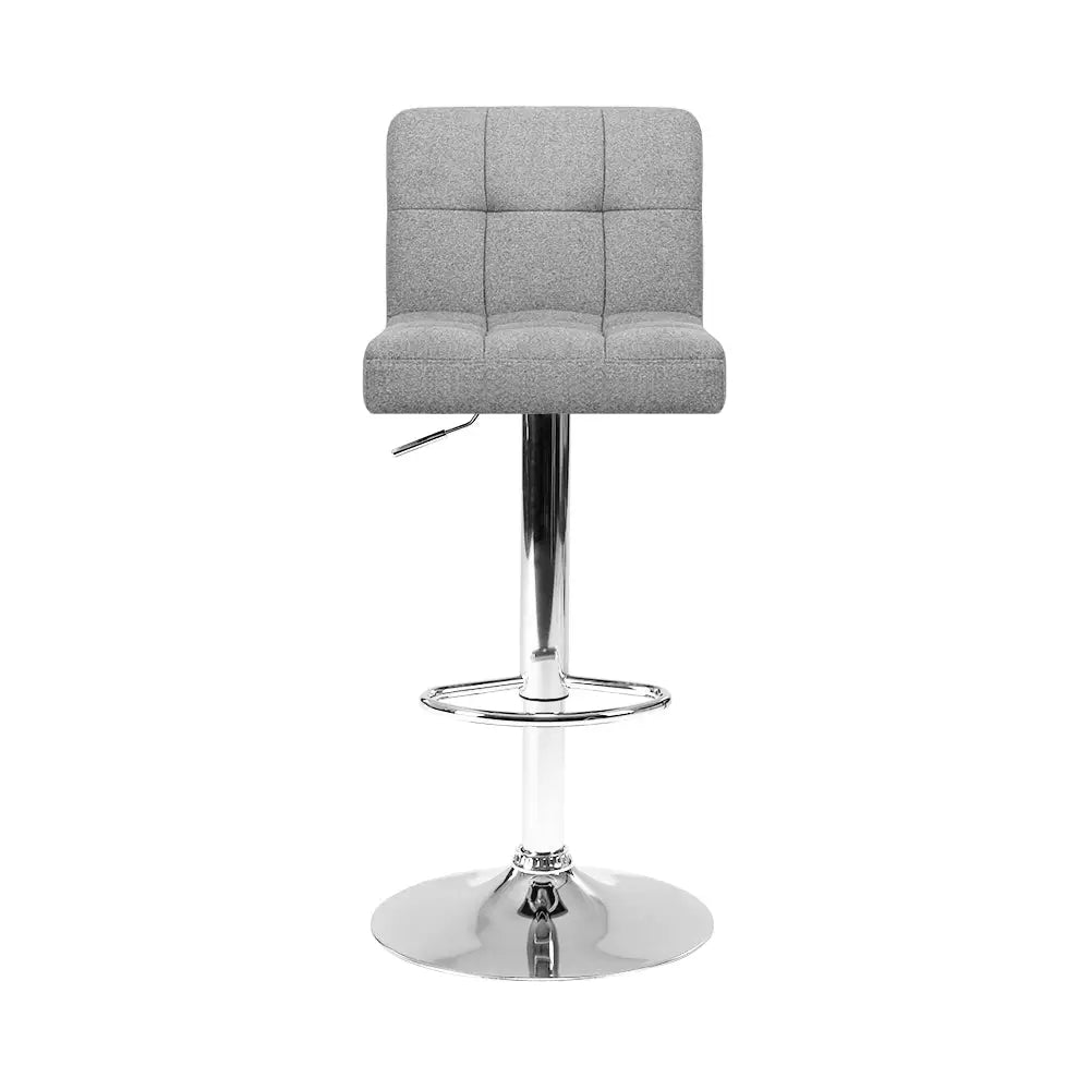 Artiss 4x Bar Stools Leather Gas Lift Grey - Furniture > Bar Stools & Chairs