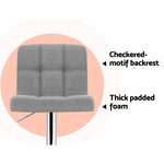 Artiss 4x Bar Stools Leather Gas Lift Grey - Furniture > Bar Stools & Chairs