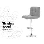 Artiss 4x Bar Stools Leather Gas Lift Grey - Furniture > Bar Stools & Chairs