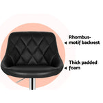 Artiss 4x Bar Stools Leather Padded Gas Lift Black - Furniture > Bar Stools & Chairs > Table & Bar Stools