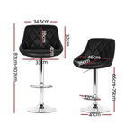 Artiss 4x Bar Stools Leather Padded Gas Lift Black - Furniture > Bar Stools & Chairs > Table & Bar Stools