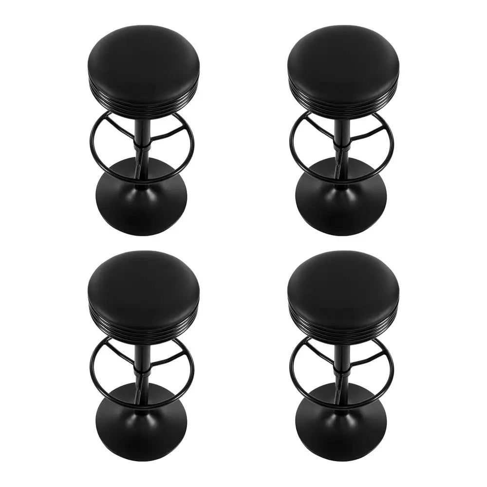 Artiss 4x Bar Stools Leather Padded Gas Lift - Black - Furniture > Bar Stools & Chairs > Massage Chairs