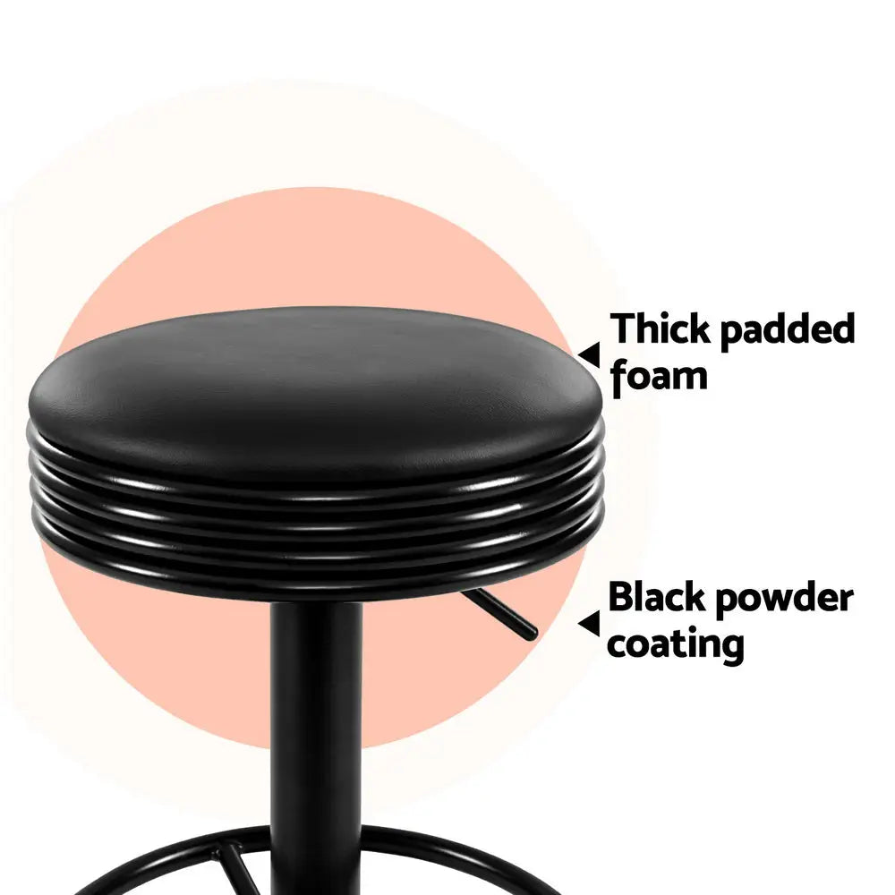 Artiss 4x Bar Stools Leather Padded Gas Lift - Black - Furniture > Bar Stools & Chairs > Massage Chairs