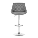Artiss 4x Bar Stools Leather Padded Gas Lift Grey - Furniture > Bar Stools & Chairs