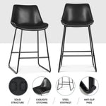 Artiss 4x Bar Stools Leather Padded Metal Legs Black - Furniture > Bar Stools & Chairs > Massage Chairs