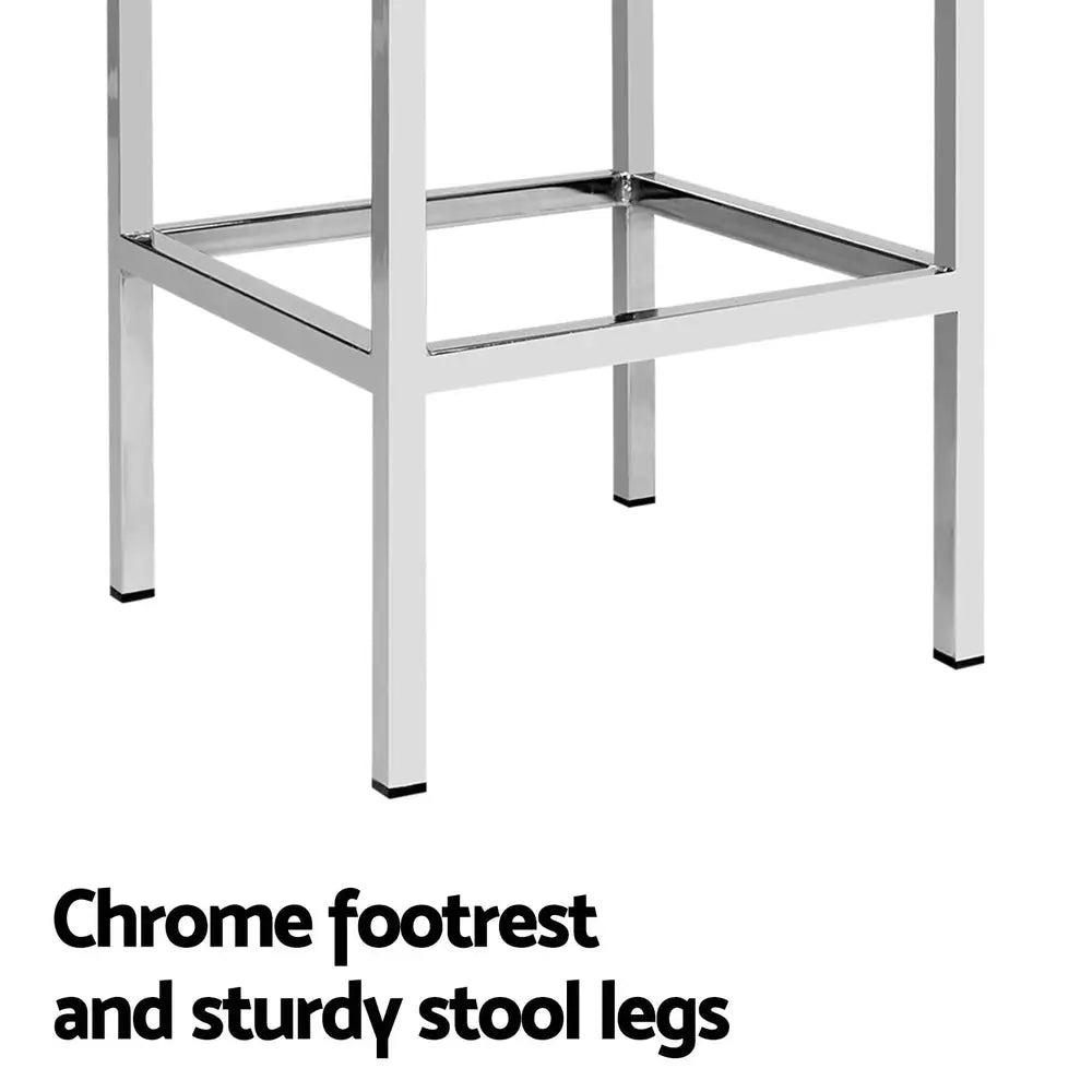 Artiss 4x Bar Stools Leather Padded Metal White - Furniture > Bar Stools & Chairs > Table & Bar Stools