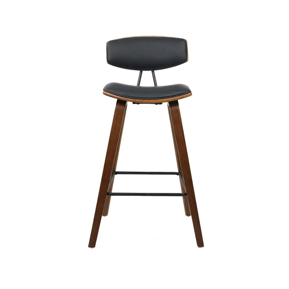 Artiss 4x Bar Stools Leather Padded w/Backrest - Furniture > Bar Stools & Chairs
