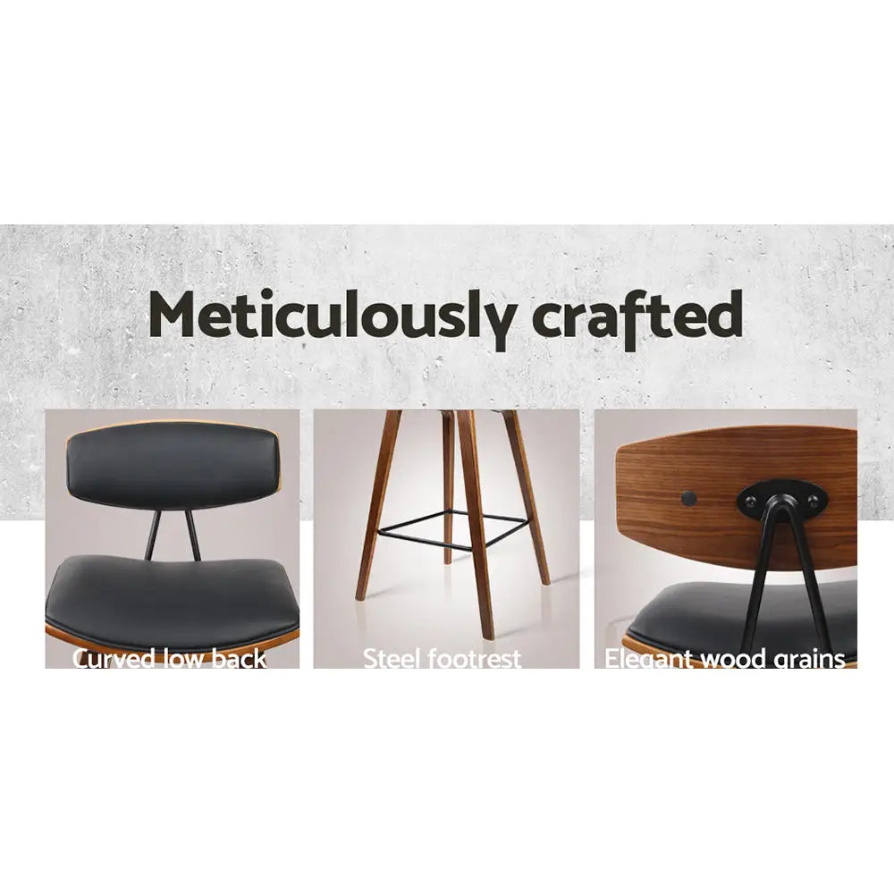 Artiss 4x Bar Stools Leather Padded w/Backrest - Furniture > Bar Stools & Chairs
