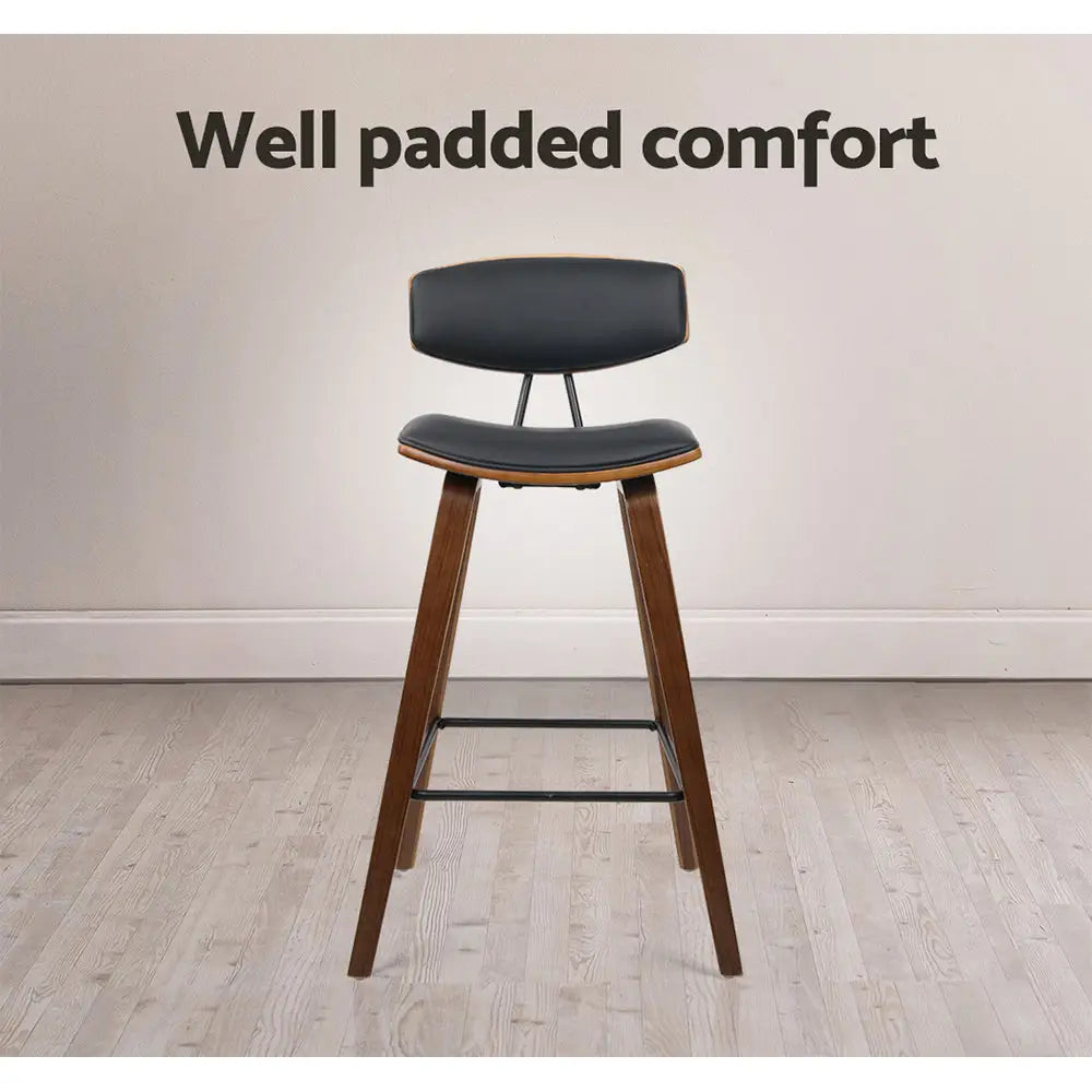 Artiss 4x Bar Stools Leather Padded w/Backrest - Furniture > Bar Stools & Chairs