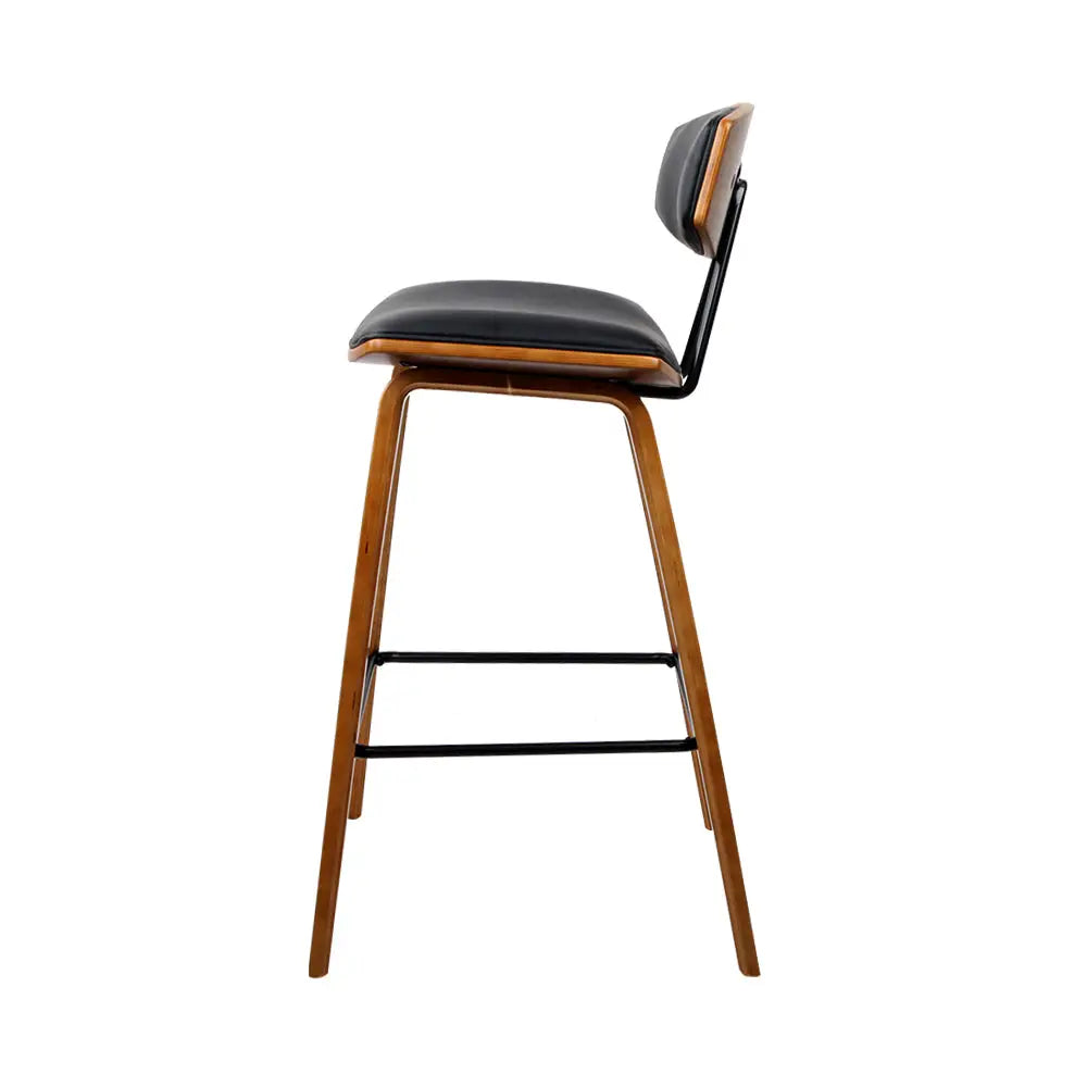Artiss 4x Bar Stools Leather Padded w/Backrest - Furniture > Bar Stools & Chairs