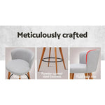 Artiss 4x Bar Stools Linen Padded Wooden Grey - Furniture > Bar Stools & Chairs