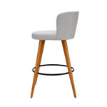Artiss 4x Bar Stools Linen Padded Wooden Grey - Furniture > Bar Stools & Chairs