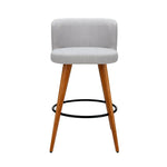 Artiss 4x Bar Stools Linen Padded Wooden Grey - Furniture > Bar Stools & Chairs