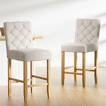 Artiss 4x Bar Stools Linen Upholstered Chairs - Furniture > Bar Stools & Chairs > Massage Chairs