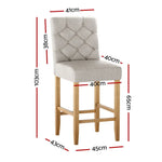 Artiss 4x Bar Stools Linen Upholstered Chairs - Furniture > Bar Stools & Chairs > Massage Chairs