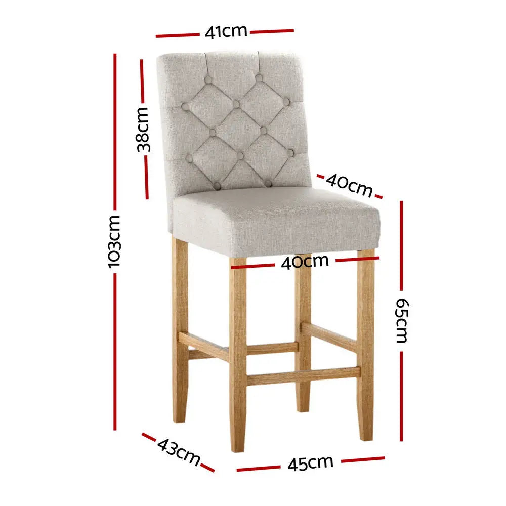 Artiss 4x Bar Stools Linen Upholstered Chairs - Furniture > Bar Stools & Chairs > Massage Chairs