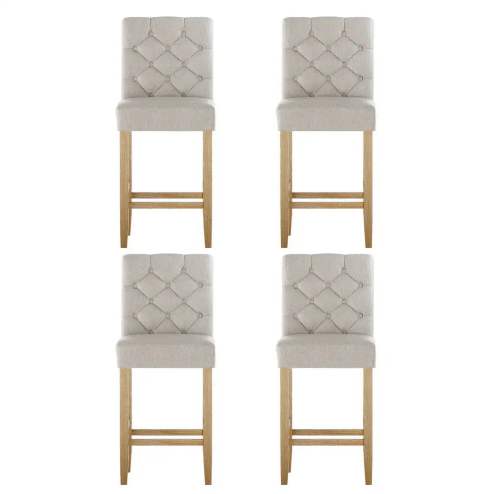 Artiss 4x Bar Stools Linen Upholstered Chairs - Furniture > Bar Stools & Chairs > Massage Chairs