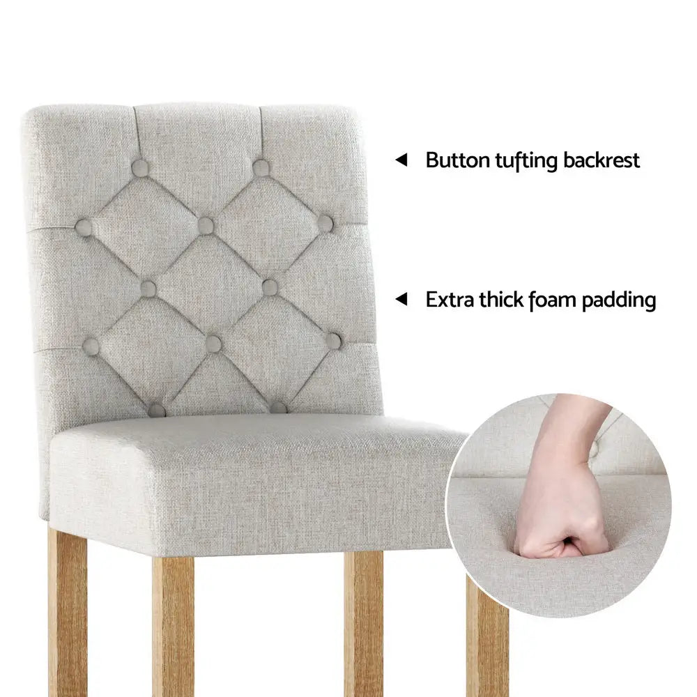 Artiss 4x Bar Stools Linen Upholstered Chairs - Furniture > Bar Stools & Chairs > Massage Chairs