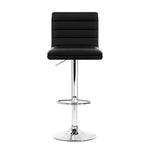 Artiss 4x Bar Stools Padded Leather Gas Lift Black - Furniture > Bar Stools & Chairs