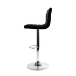 Artiss 4x Bar Stools Padded Leather Gas Lift Black - Furniture > Bar Stools & Chairs