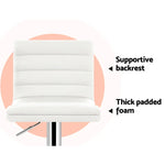 Artiss 4x Bar Stools Padded Leather Gas Lift White - Furniture > Bar Stools & Chairs
