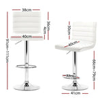 Artiss 4x Bar Stools Padded Leather Gas Lift White - Furniture > Bar Stools & Chairs
