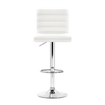 Artiss 4x Bar Stools Padded Leather Gas Lift White - Furniture > Bar Stools & Chairs
