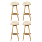 Artiss 4x Bar Stools Padded Leather Wooden Beige - Furniture > Bar Stools & Chairs > Table & Bar Stools