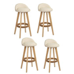Artiss 4x Bar Stools Padded Leather Wooden Beige - Furniture > Bar Stools & Chairs > Table & Bar Stools