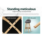 Artiss 4x Bar Stools Padded Linen Wooden Grey - Furniture > Bar Stools & Chairs > Table & Bar Stools