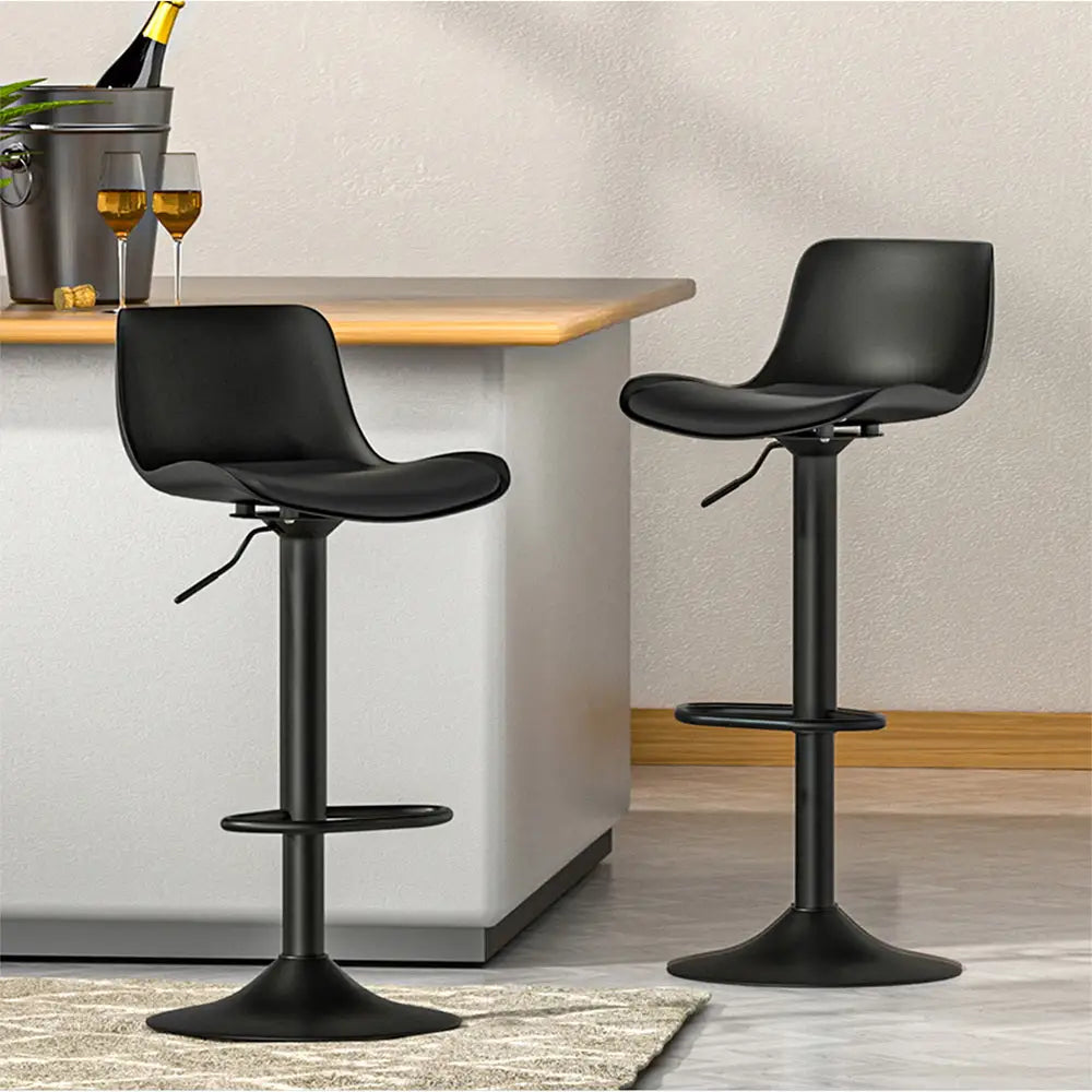 Artiss 4x Bar Stools Padded Seat Gas Lift Black - Furniture > Bar Stools & Chairs > Massage Chairs