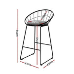 Artiss 4x Bar Stools Padded Seat Metal - Furniture > Bar Stools & Chairs