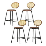 Artiss 4x Bar Stools PU Leather Stools Brown - Furniture > Bar Stools & Chairs > Table & Bar Stools