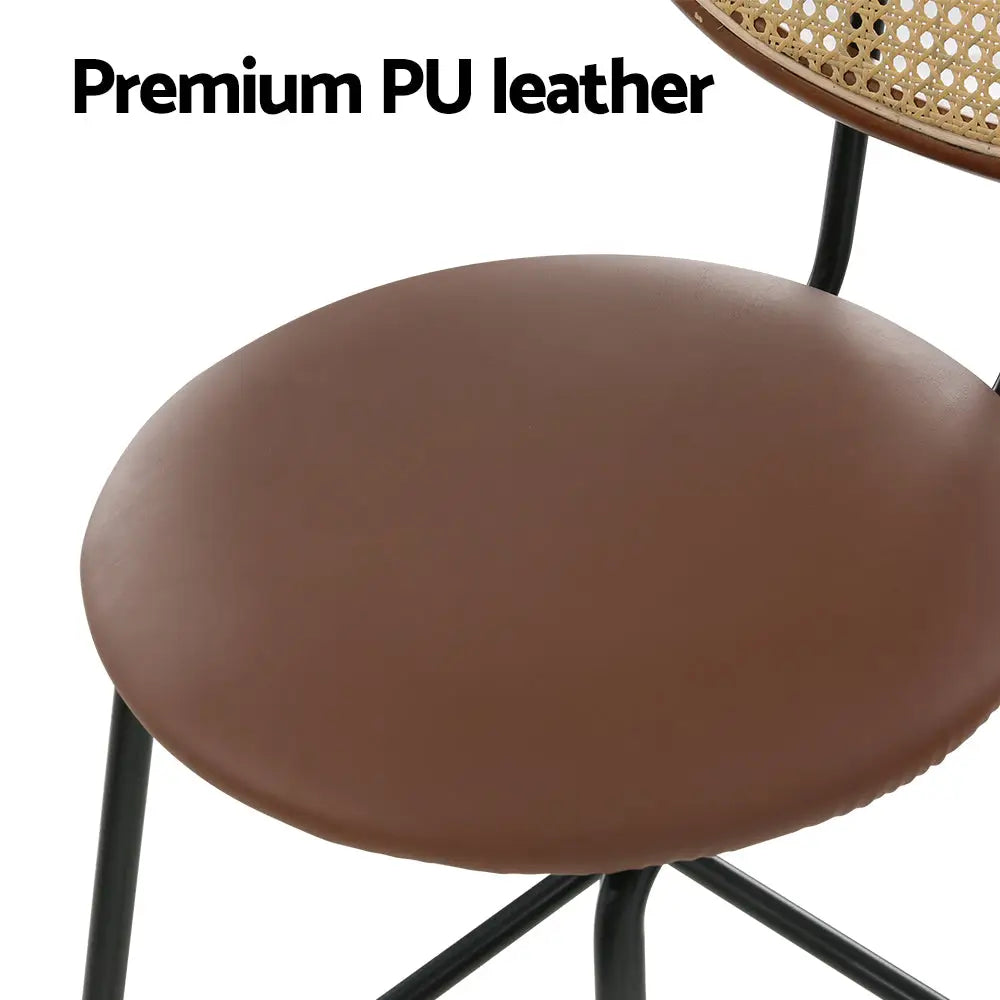 Artiss 4x Bar Stools PU Leather Stools Brown - Furniture > Bar Stools & Chairs > Table & Bar Stools