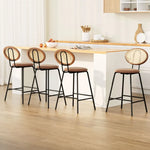 Artiss 4x Bar Stools PU Leather Stools Brown - Furniture > Bar Stools & Chairs > Table & Bar Stools