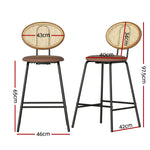 Artiss 4x Bar Stools PU Leather Stools Brown - Furniture > Bar Stools & Chairs > Table & Bar Stools