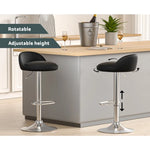 Artiss 4x Bar Stools PU Leather Gas Lift Black - Furniture > Bar Stools & Chairs