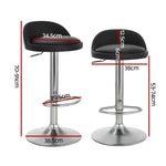 Artiss 4x Bar Stools PU Leather Gas Lift Black - Furniture > Bar Stools & Chairs