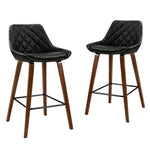 Artiss 4x Bar Stools PU Seat Wooden - Furniture > Bar Stools & Chairs > Table & Bar Stools