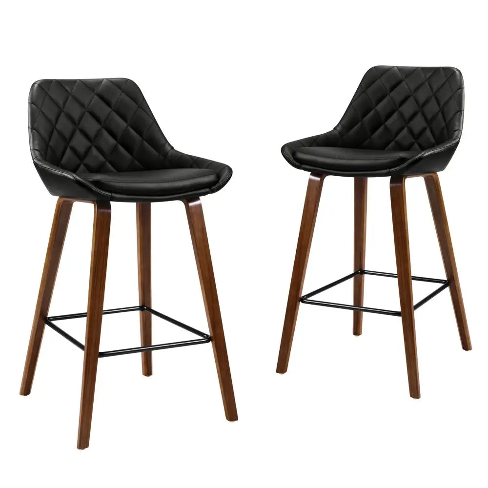 Artiss 4x Bar Stools PU Seat Wooden - Furniture > Bar Stools & Chairs > Table & Bar Stools