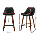Artiss 4x Bar Stools PU Seat Wooden - Furniture > Bar Stools & Chairs > Table & Bar Stools
