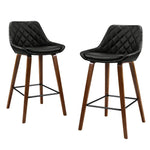 Artiss 4x Bar Stools PU Seat Wooden - Furniture > Bar Stools & Chairs > Table & Bar Stools