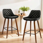 Artiss 4x Bar Stools PU Seat Wooden - Furniture > Bar Stools & Chairs > Table & Bar Stools