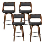 Artiss 4x Bar Stools Swivel Leather Chair 76cm - Furniture > Bar Stools & Chairs > Table & Bar Stools