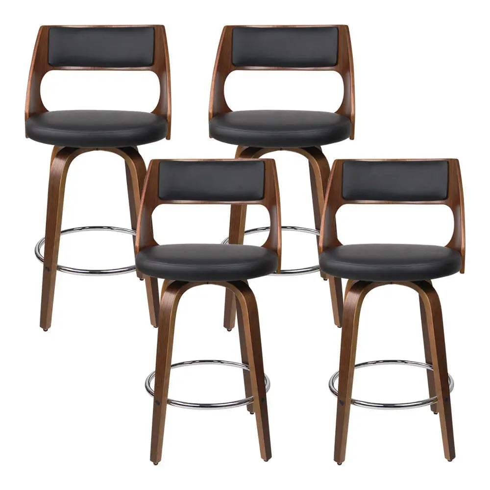 Artiss 4x Bar Stools Swivel Leather Chair 76cm - Furniture > Bar Stools & Chairs > Table & Bar Stools