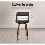 Artiss 4x Bar Stools Swivel Leather Chair 76cm - Furniture > Bar Stools & Chairs > Table & Bar Stools