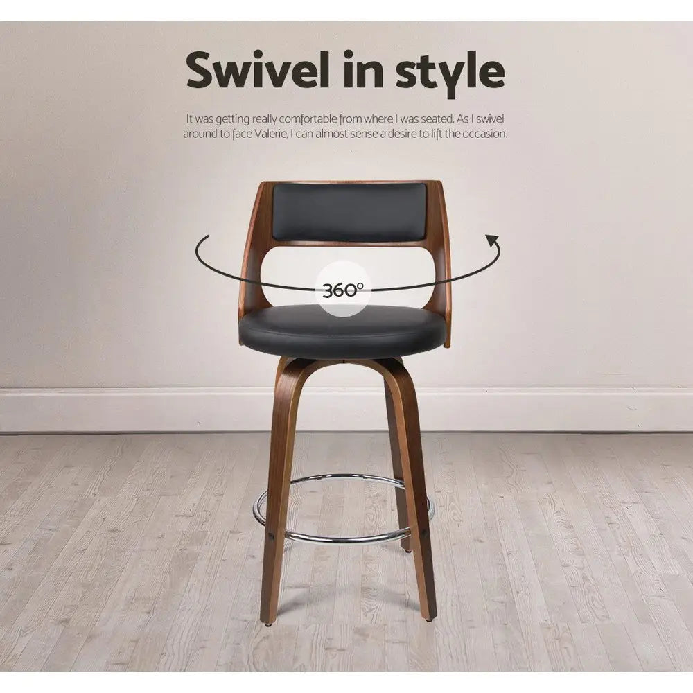 Artiss 4x Bar Stools Swivel Leather Chair 76cm - Furniture > Bar Stools & Chairs > Table & Bar Stools